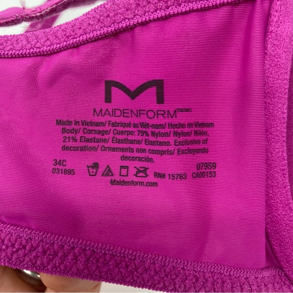 Maidenform Women's One Fab Fit T-Shirt Bra Bra, -razzleberry/glitter pink, 34C - Picture 4 of 5